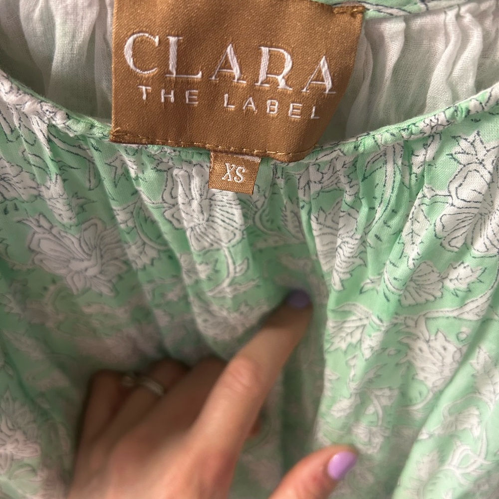 Mint Green Floral Cotton Dress